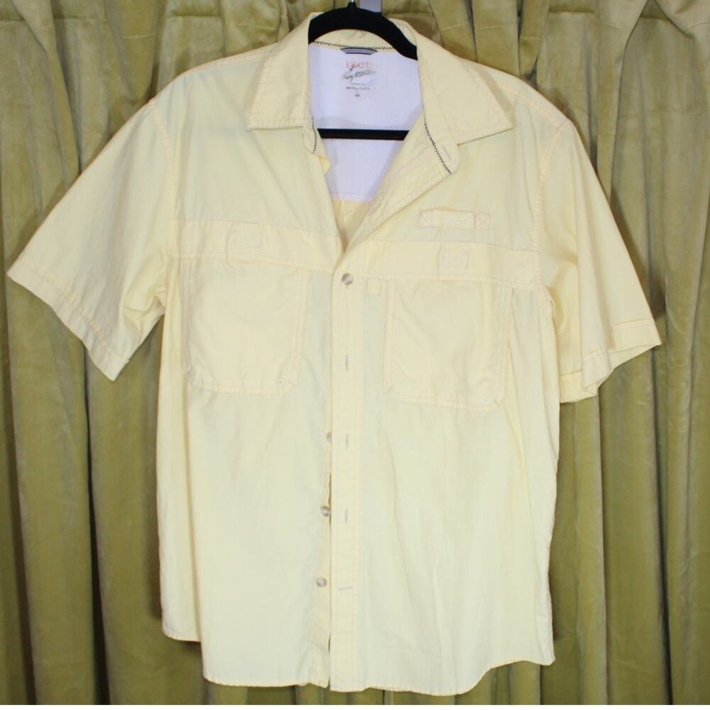 Yellow Izod Mens Outdoor shirt with air vent flap MEDIUM